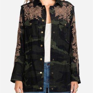 JOHNNY WAS WORKSHOP MILOQUI DRAWSTRING MILITARY COAT-SIZE SMALL